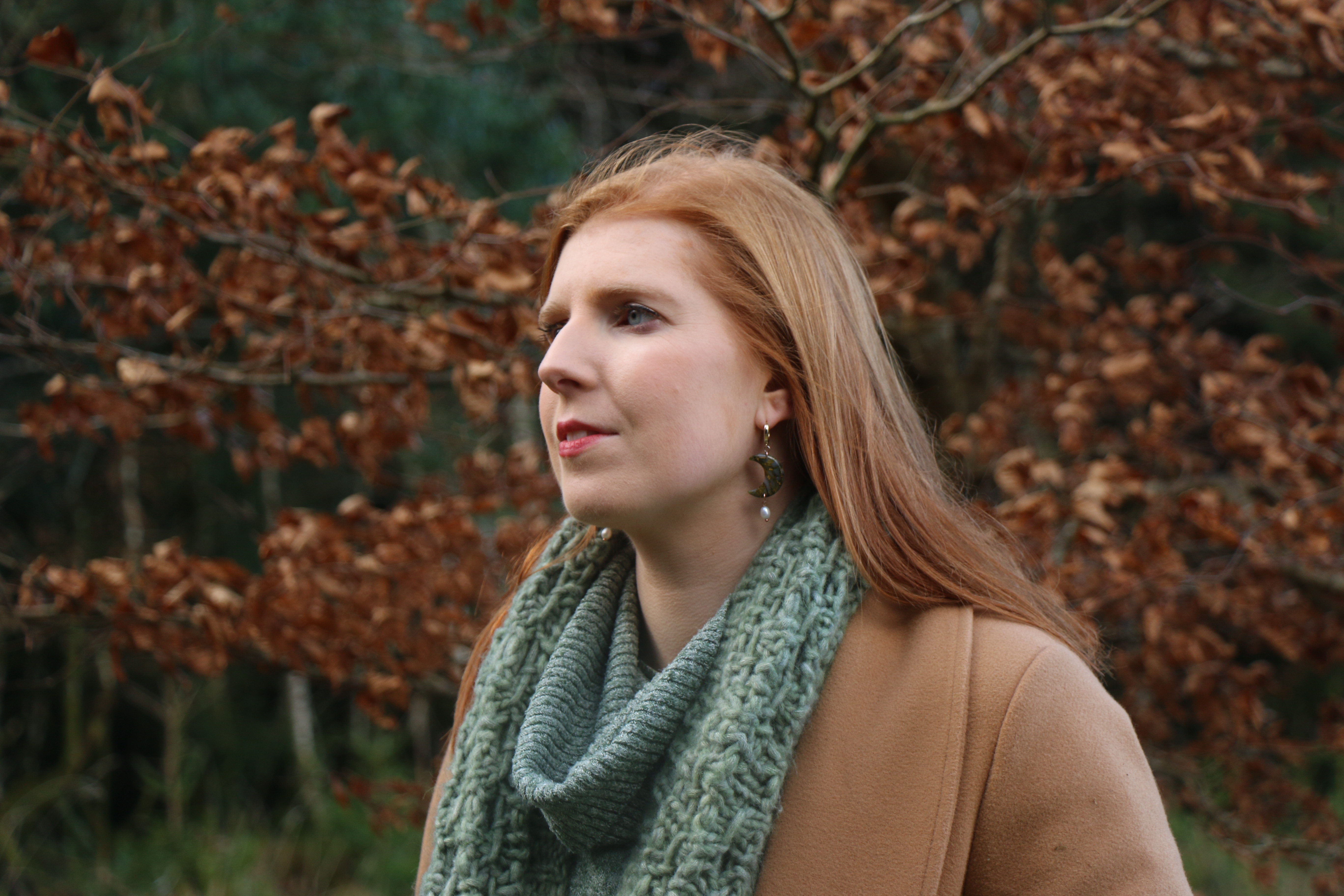 Meabh with wood in background